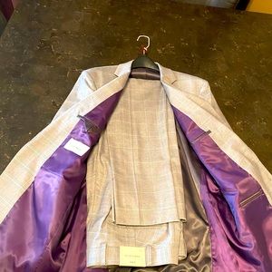 Men 2pc gray striped suit set